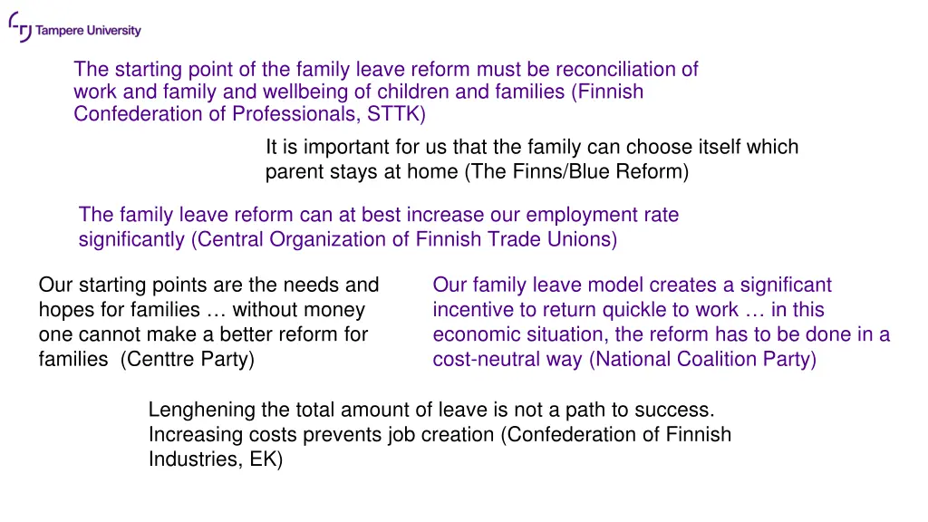 the starting point of the family leave reform
