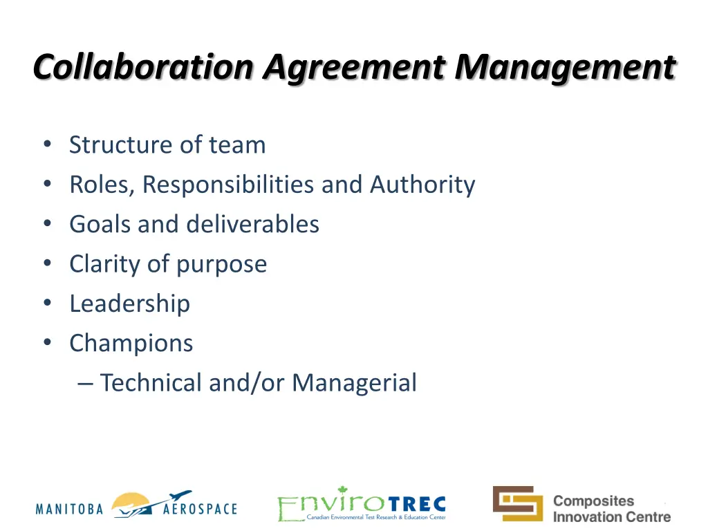 collaboration agreement management