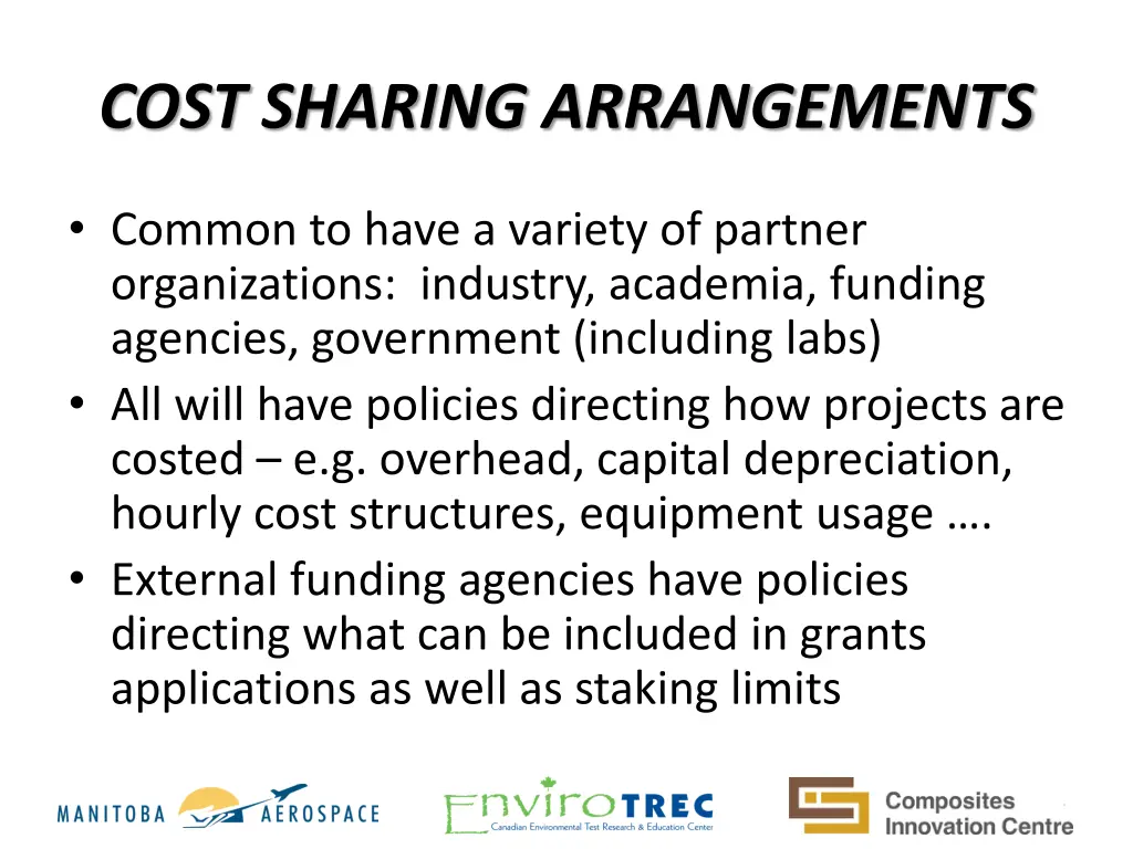 cost sharing arrangements