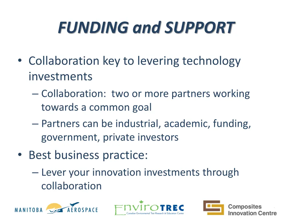 funding and support