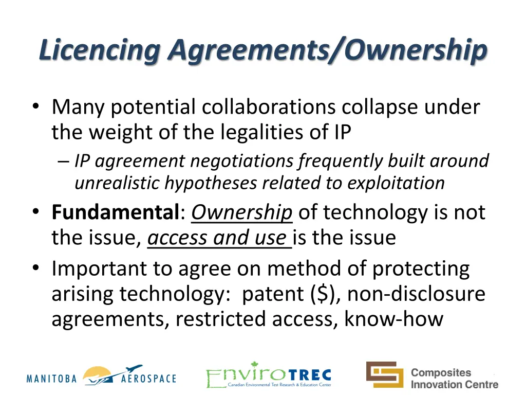 licencing agreements ownership