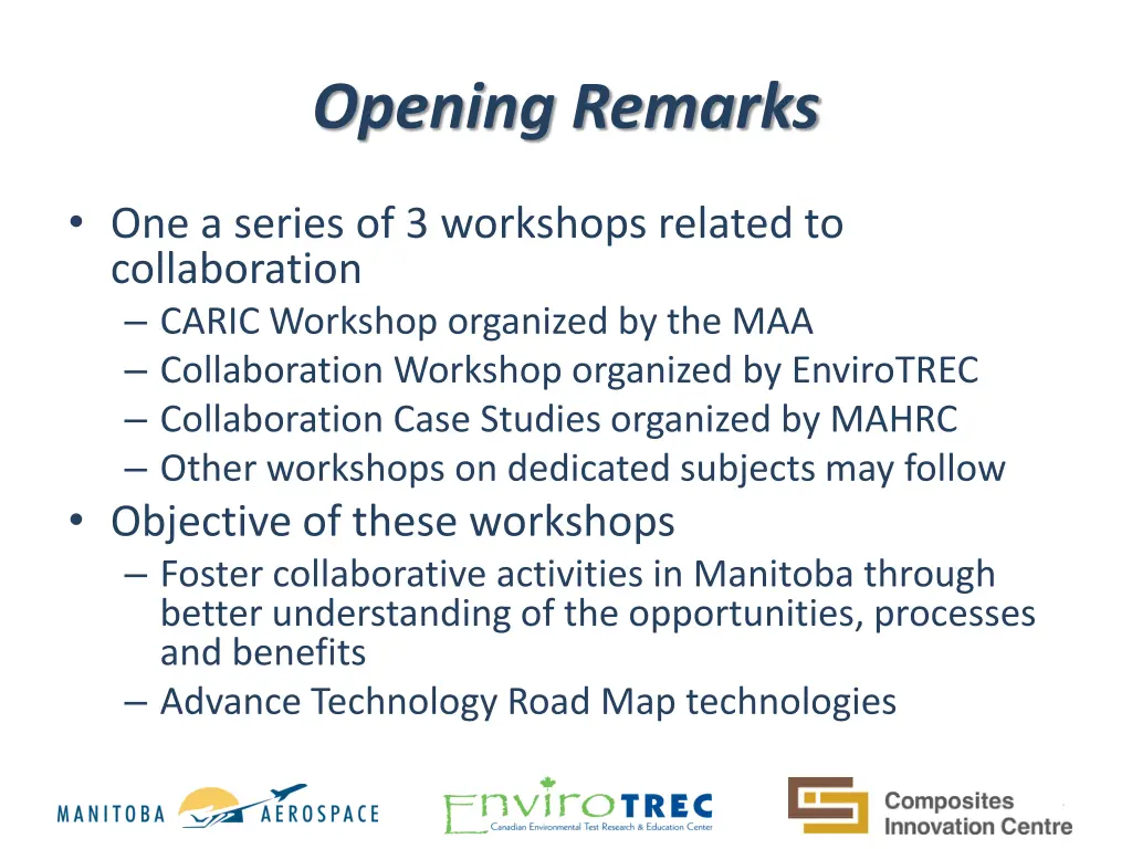 opening remarks