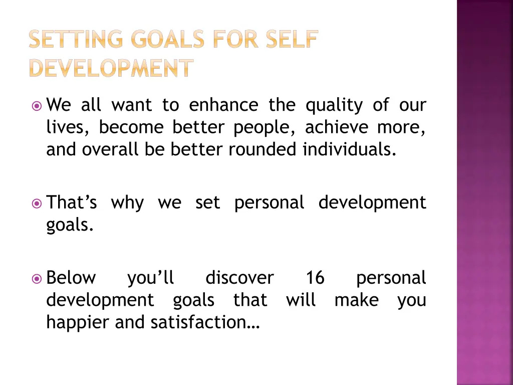 setting goals for self development 1