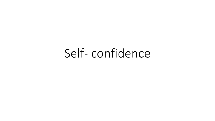 self confidence