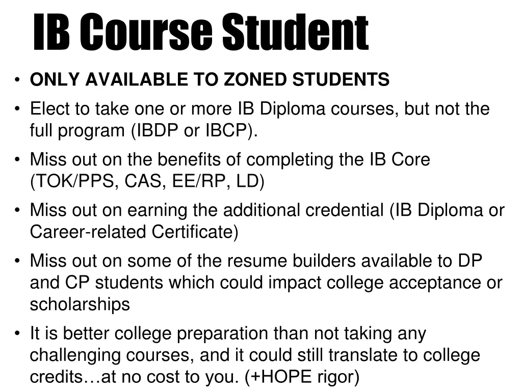 ib course student