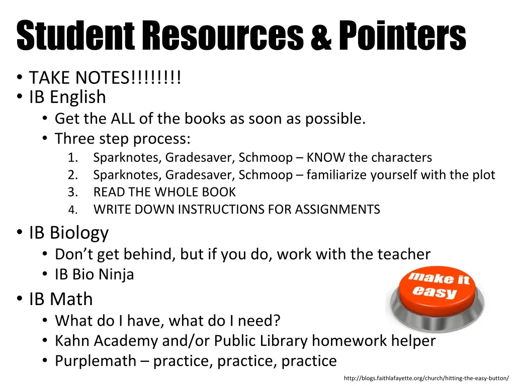 student resources pointers
