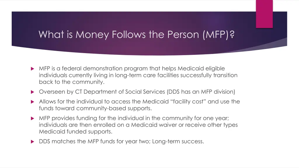 what is money follows the person mfp