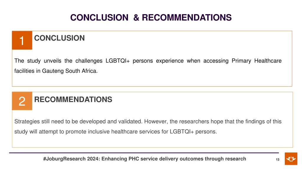 conclusion recommendations