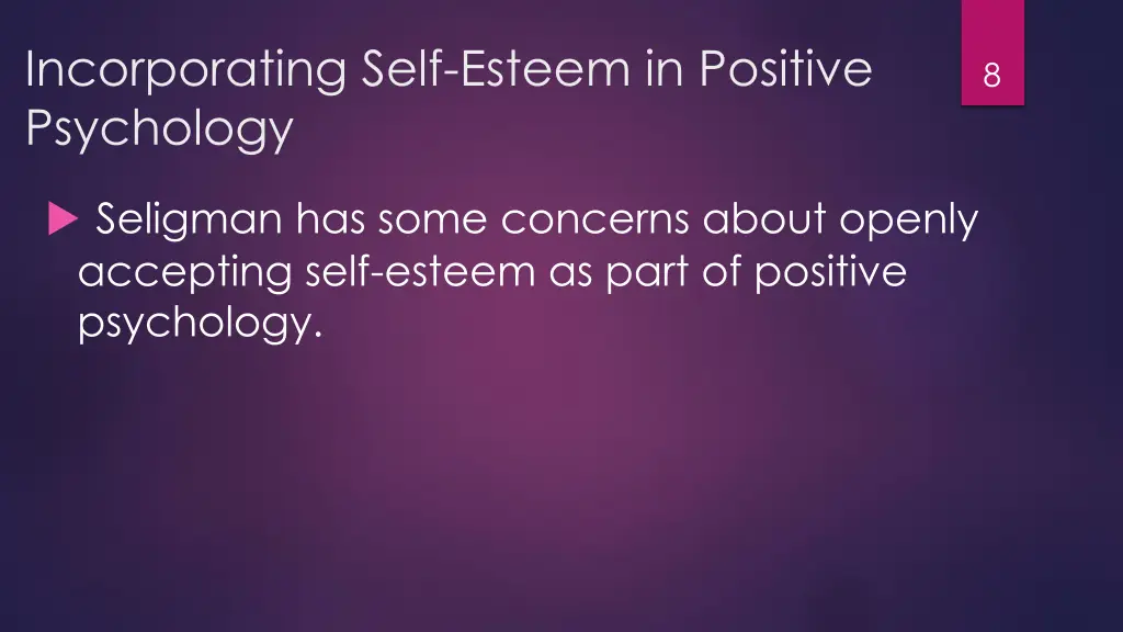 incorporating self esteem in positive psychology