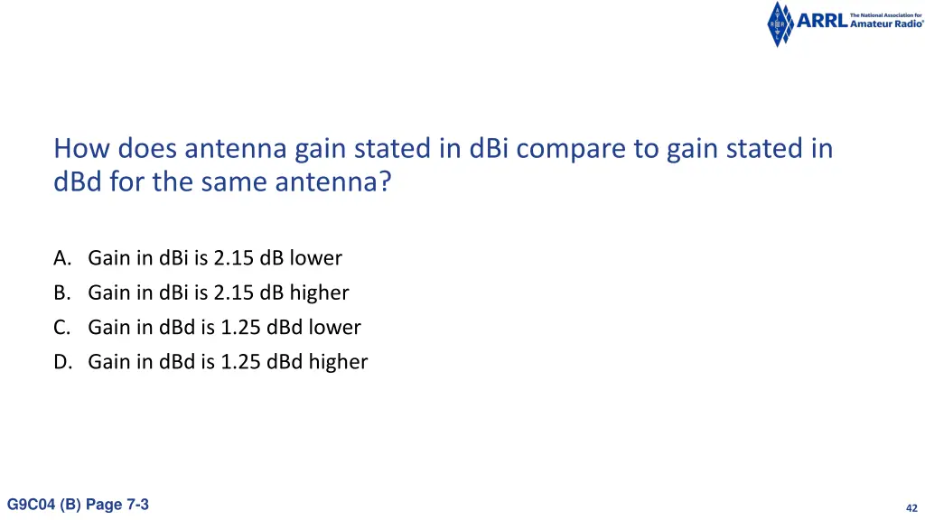 how does antenna gain stated in dbi compare