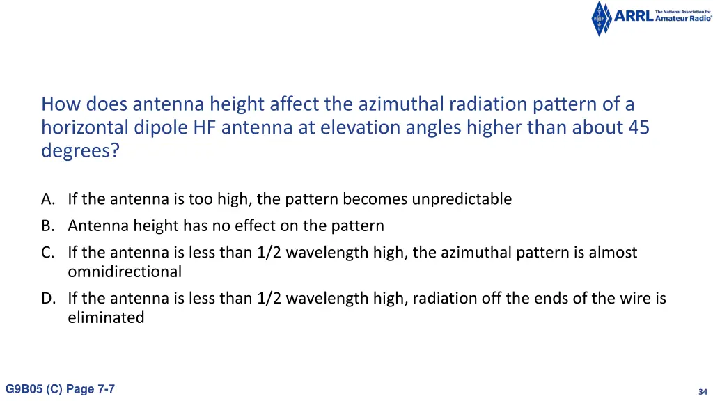 how does antenna height affect the azimuthal
