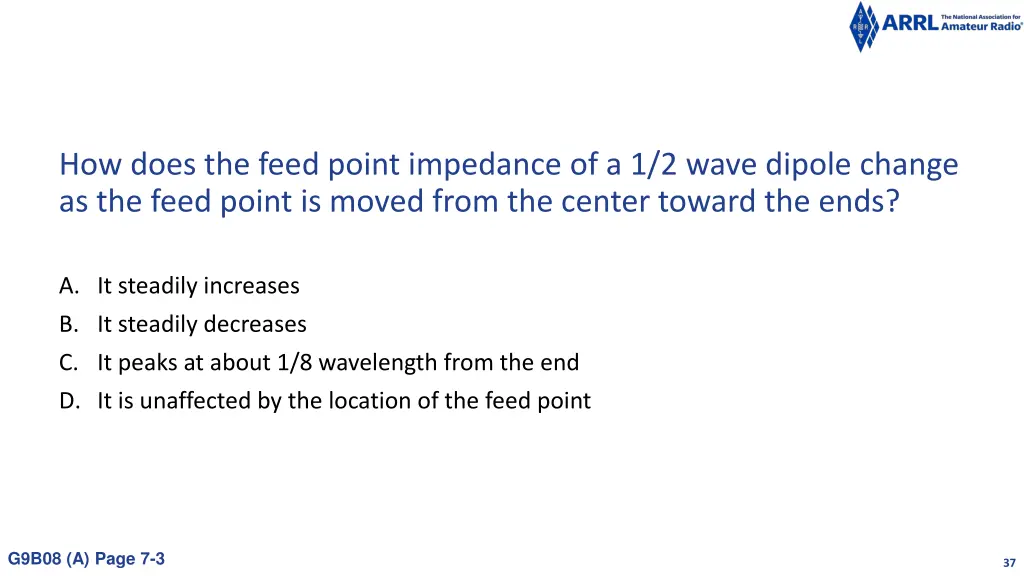 how does the feed point impedance of a 1 2 wave