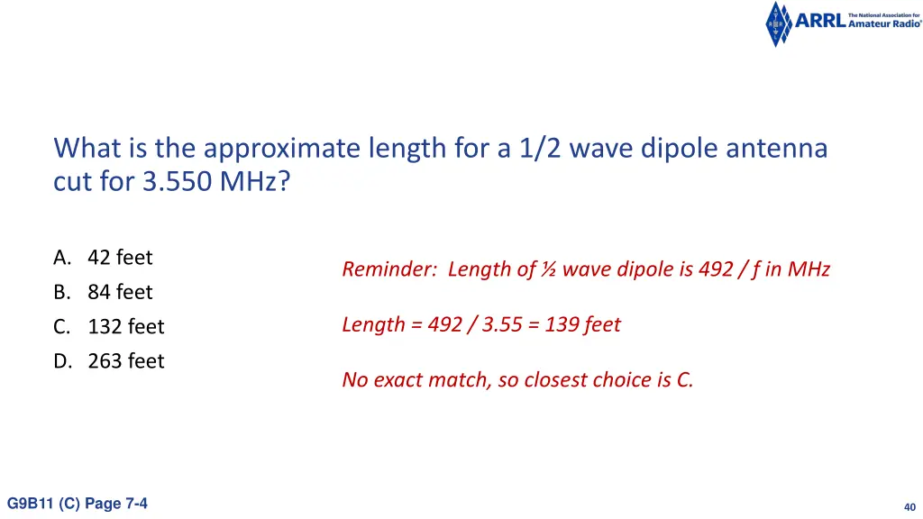 what is the approximate length for a 1 2 wave 1
