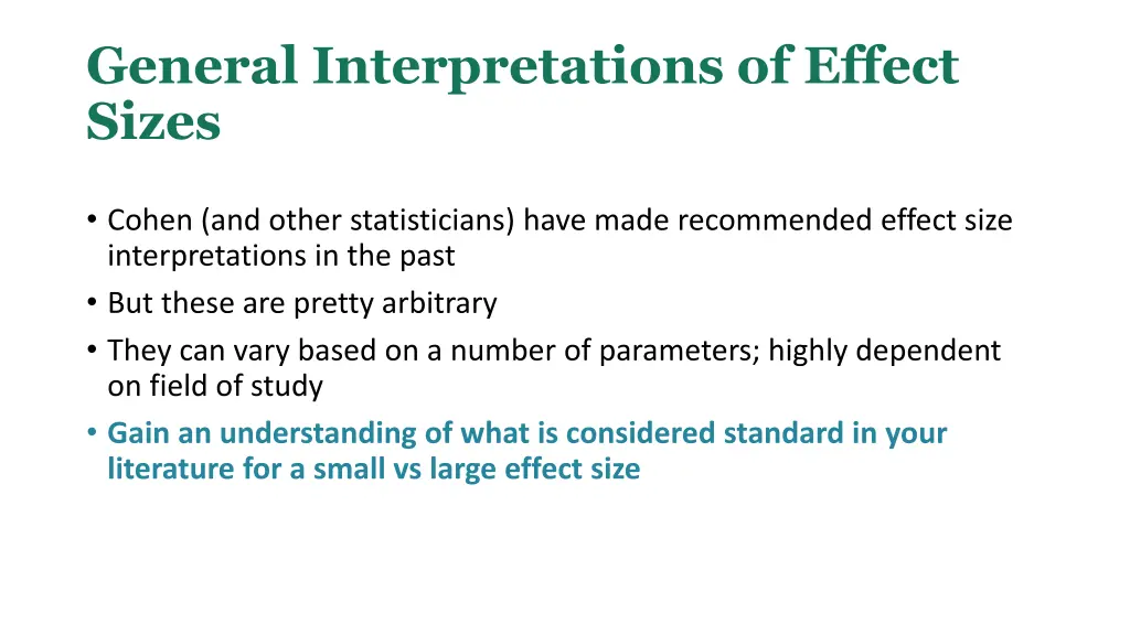 general interpretations of effect sizes