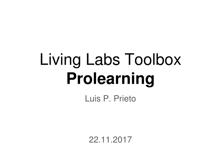 living labs toolbox prolearning