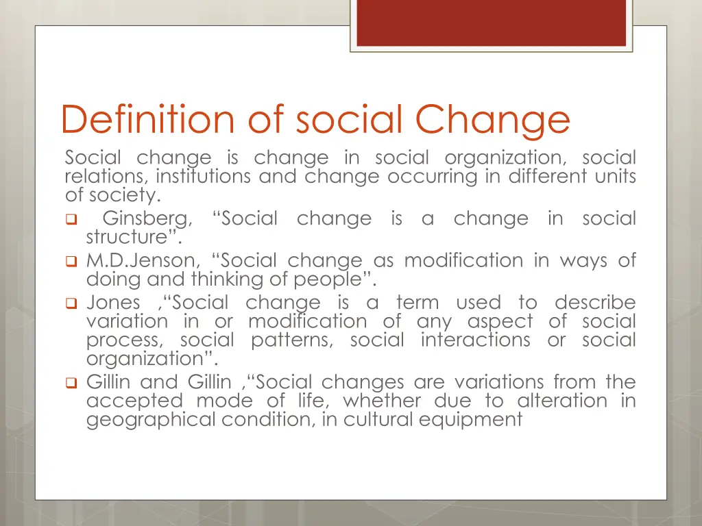 definition of social change social change