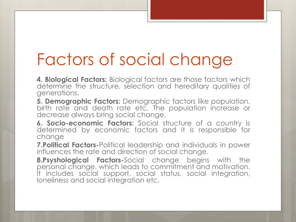 factors of social change 1