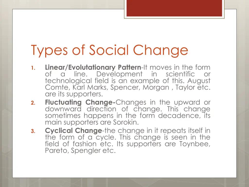 types of social change