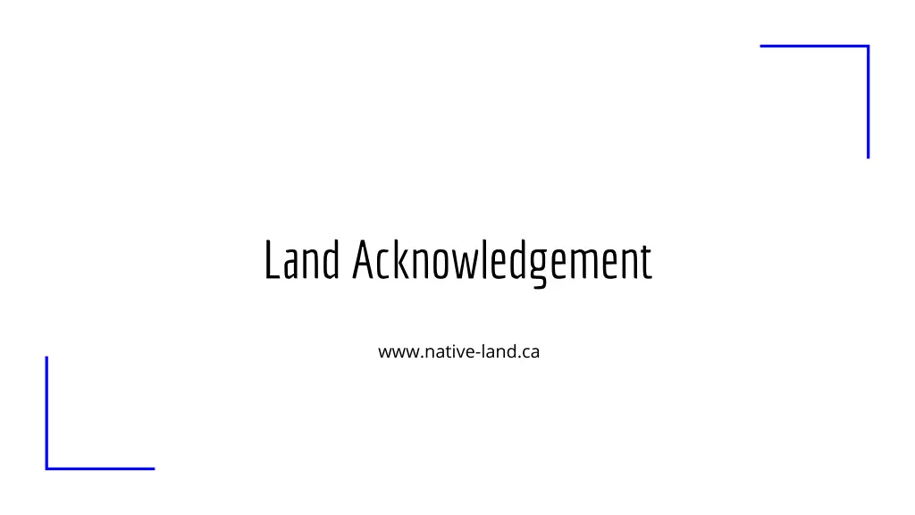 land acknowledgement
