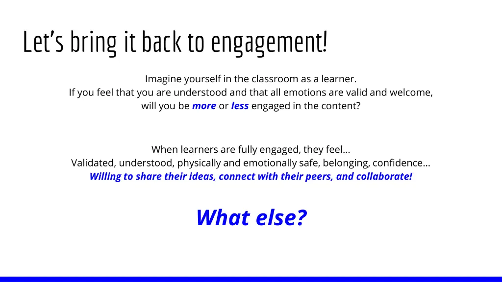 let s bring it back to engagement