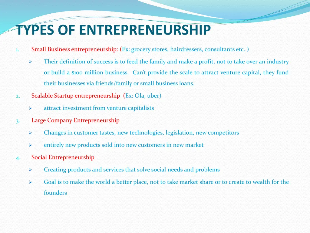 types of entrepreneurship