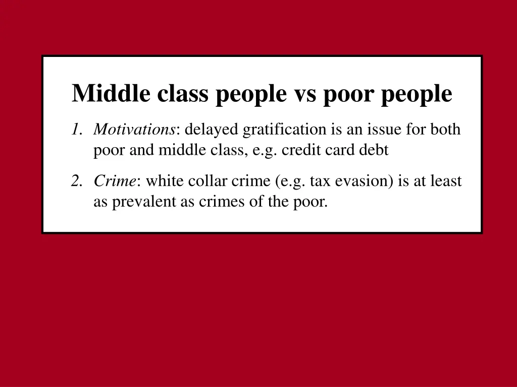 middle class people vs poor people 1
