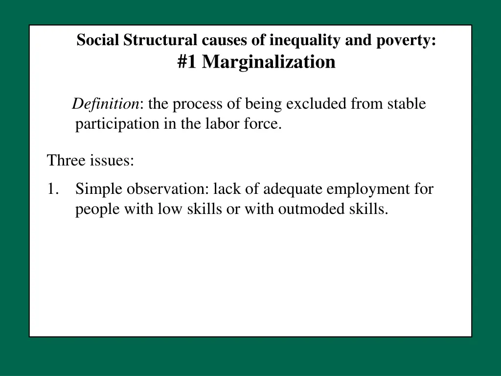 social structural causes of inequality 1