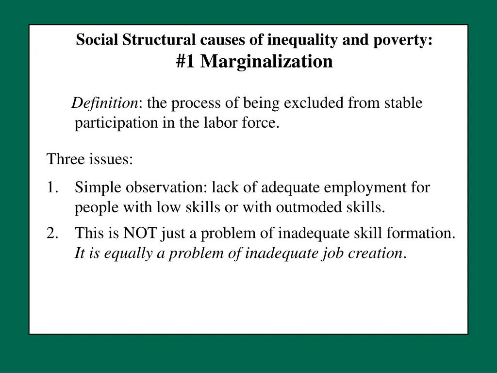 social structural causes of inequality 2