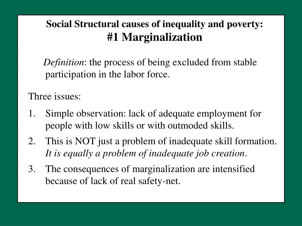 social structural causes of inequality 3