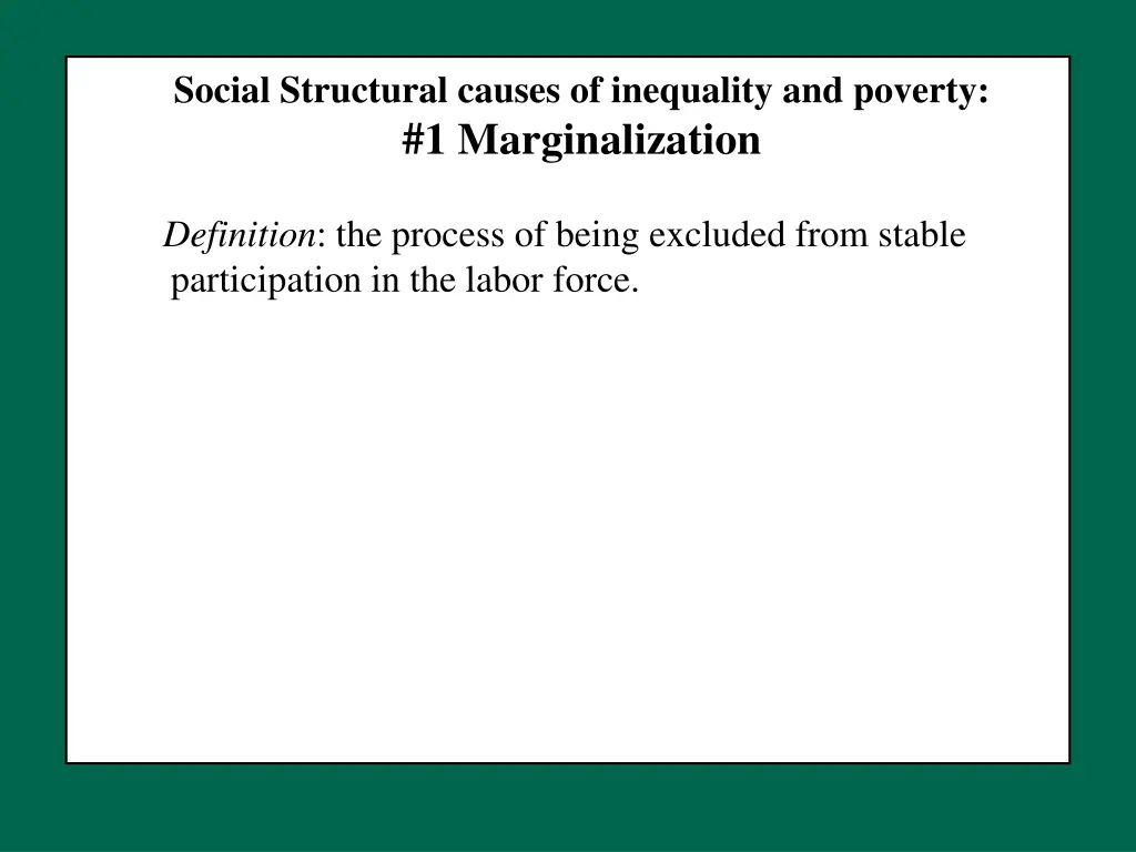 social structural causes of inequality