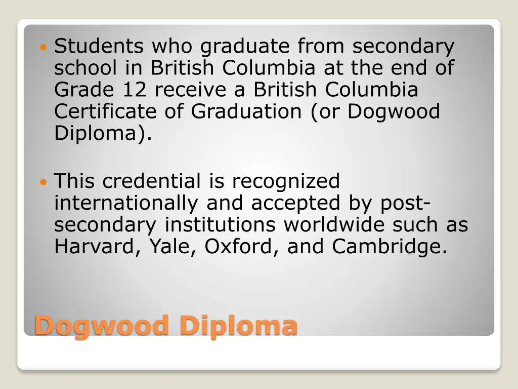 students who graduate from secondary school