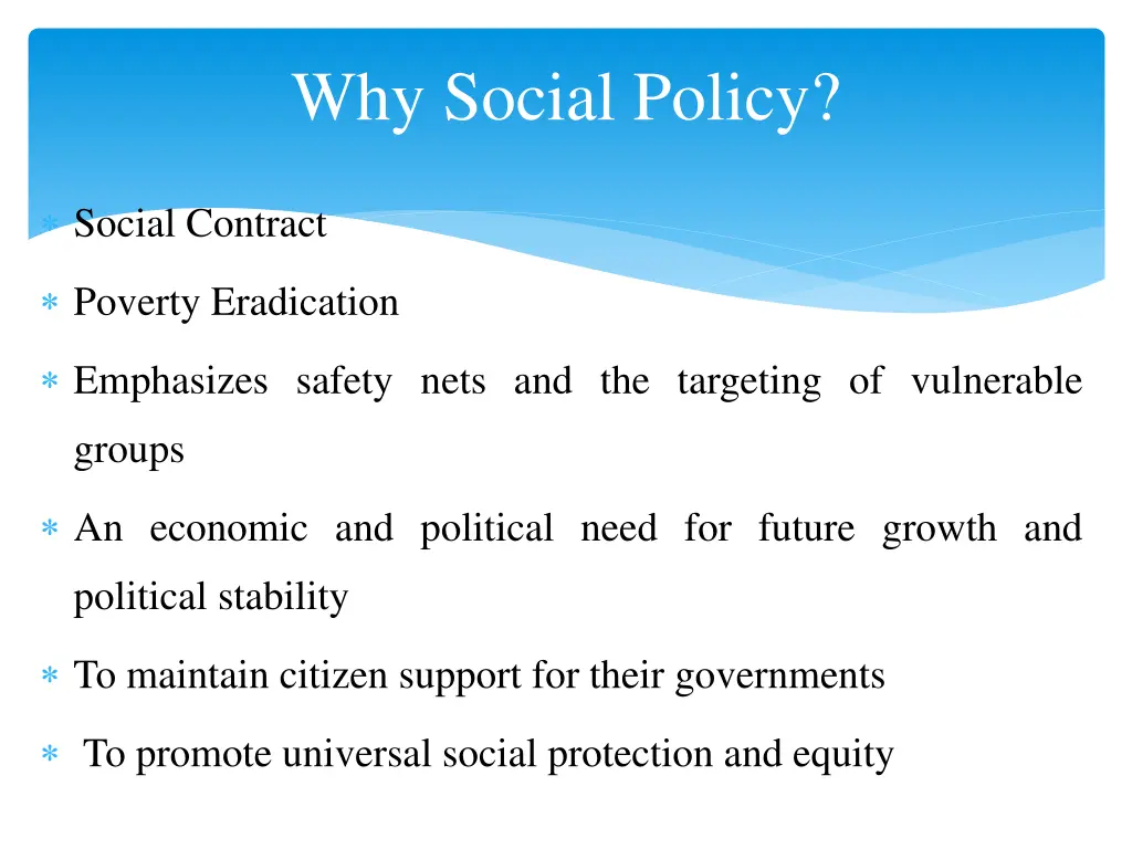why social policy