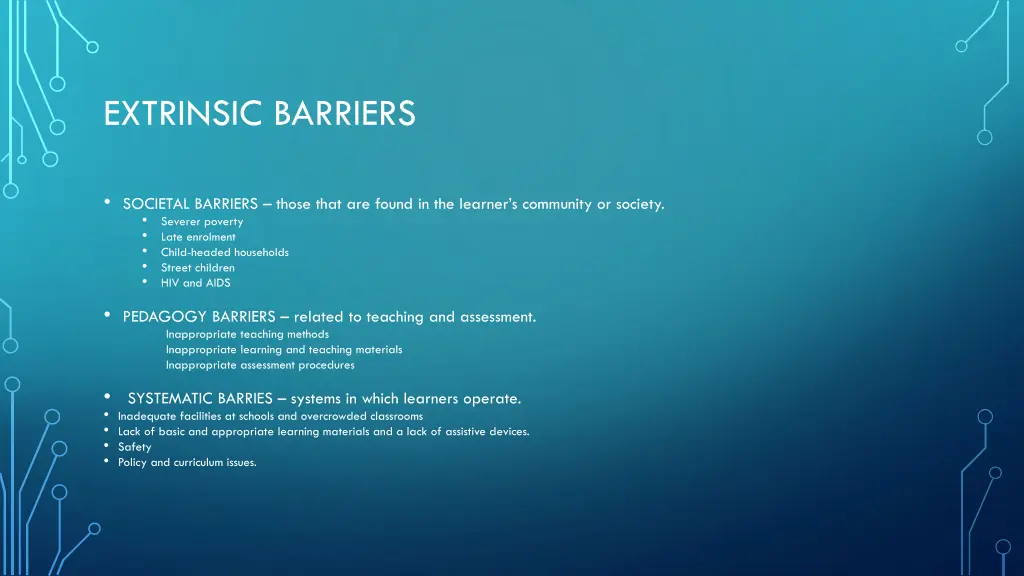 extrinsic barriers