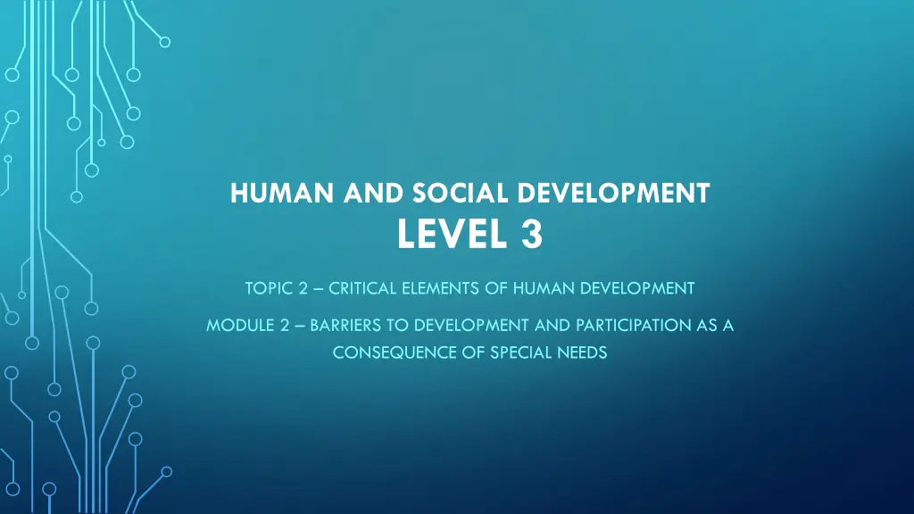 human and social development level 3 1