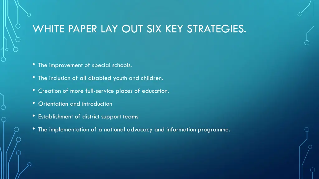 white paper lay out six key strategies