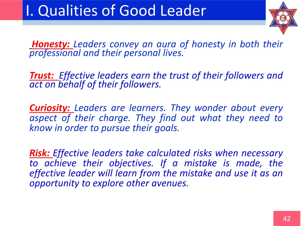 i qualities of good leader 1