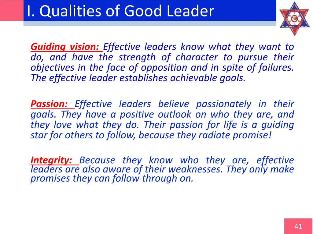 i qualities of good leader