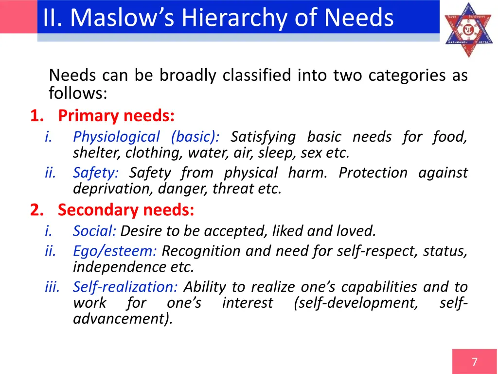ii maslow s hierarchy of needs 2