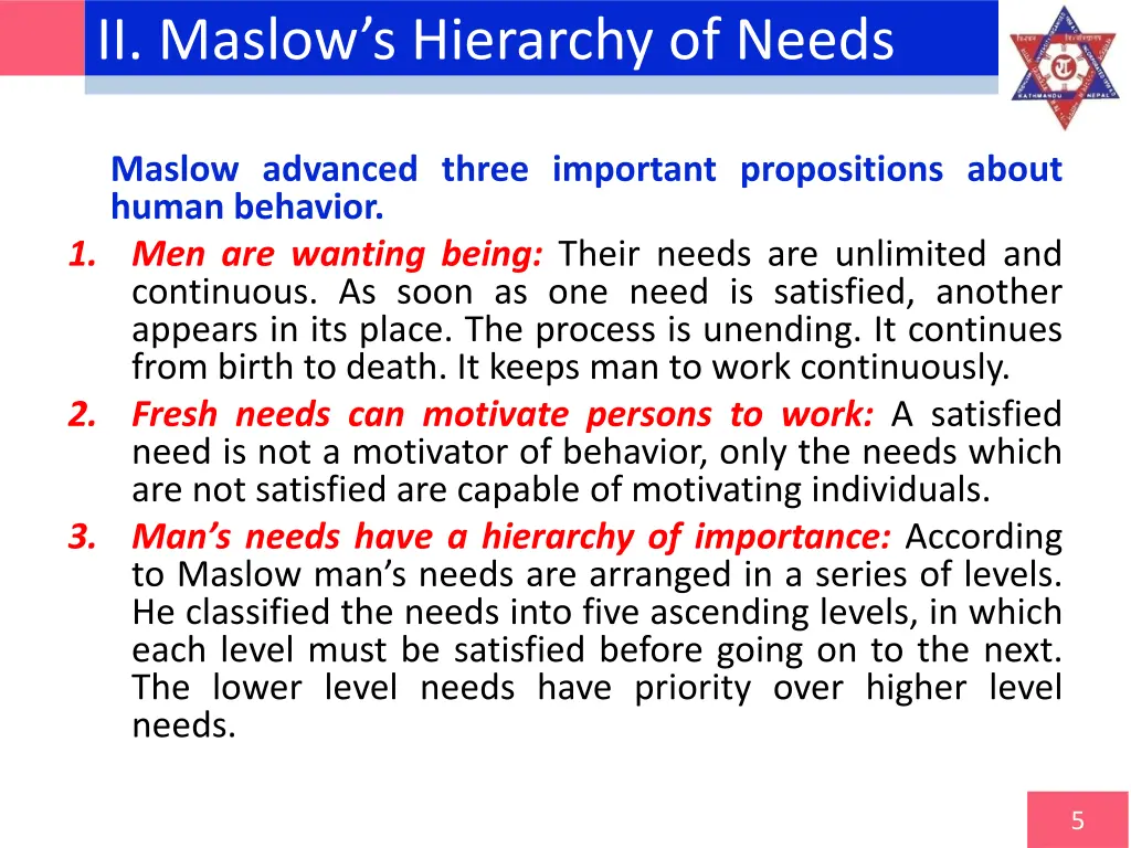ii maslow s hierarchy of needs