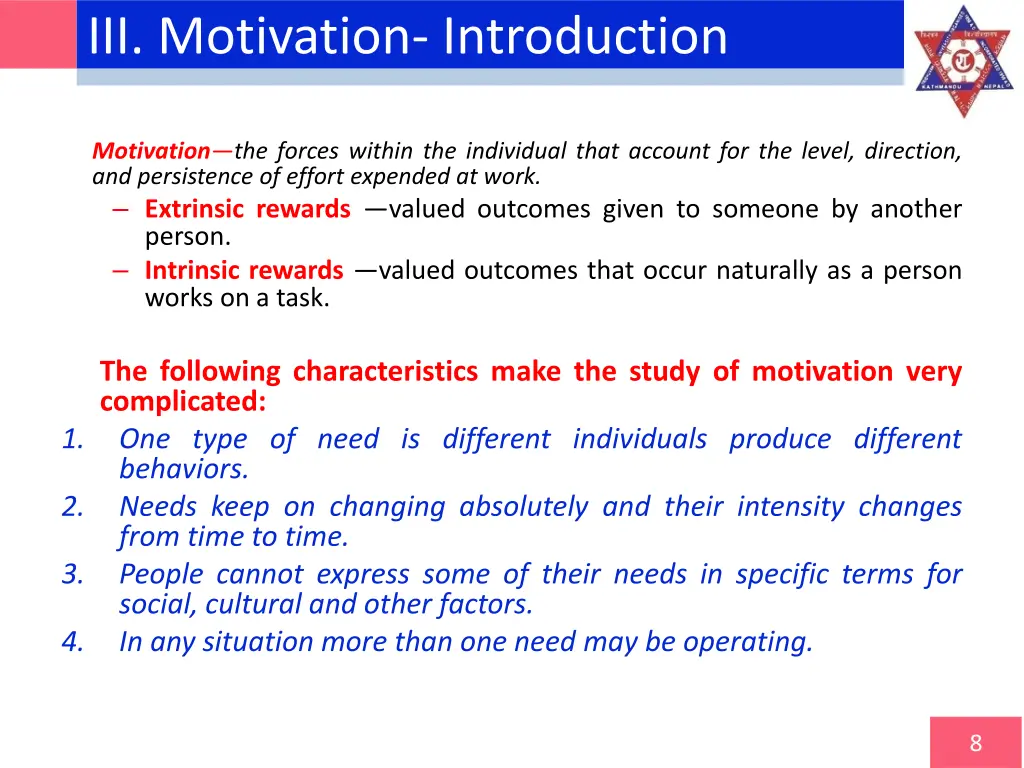 iii motivation introduction