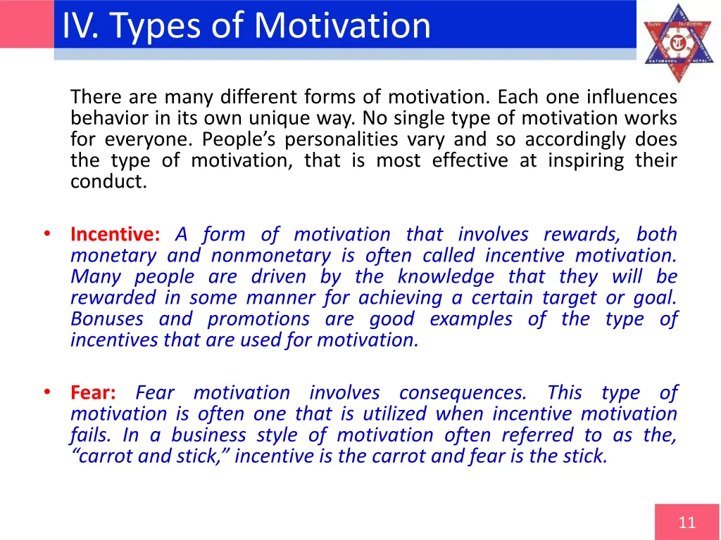 iv types of motivation