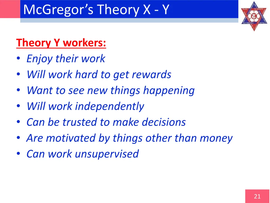 mcgregor s theory x y