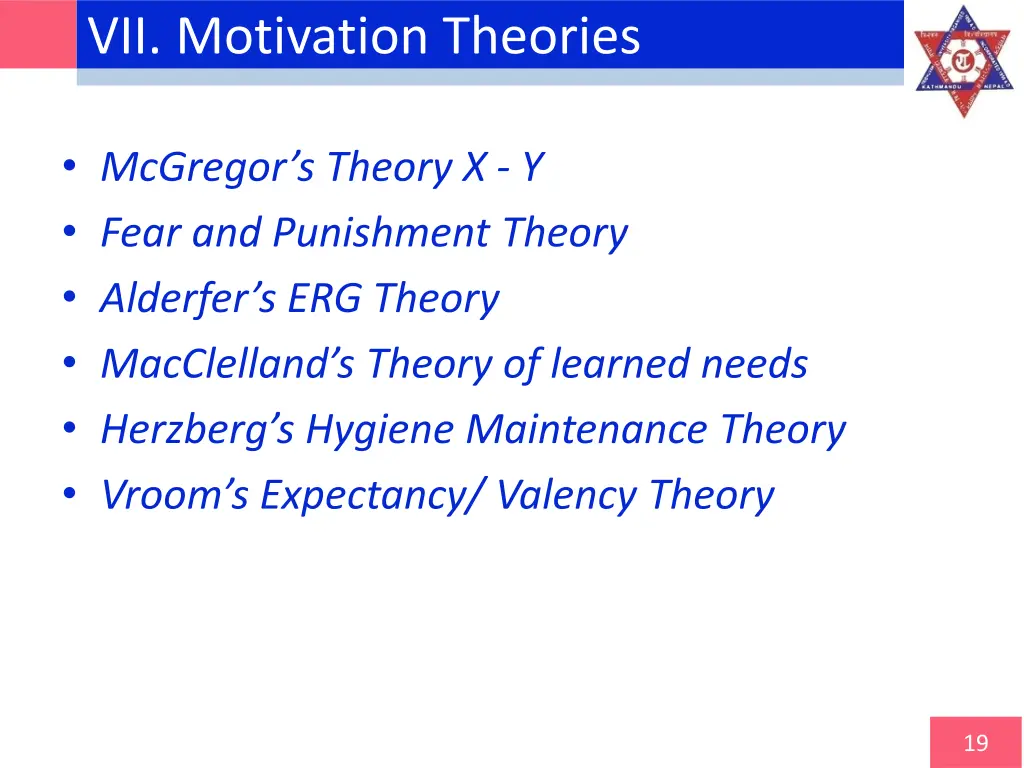 vii motivation theories