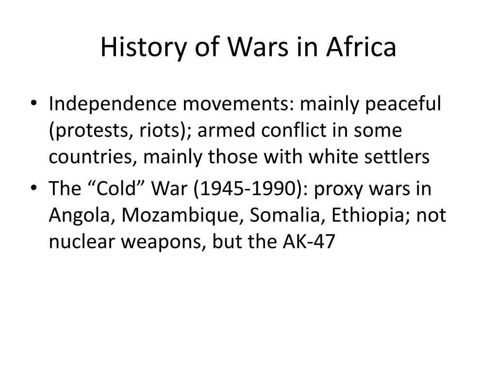 history of wars in africa