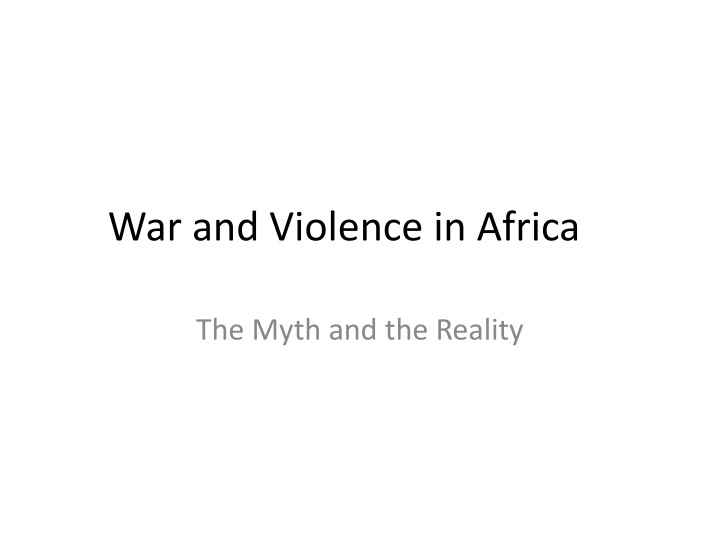 war and violence in africa