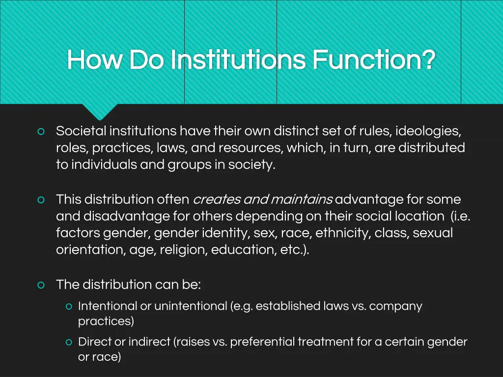 how do institutions function how do institutions