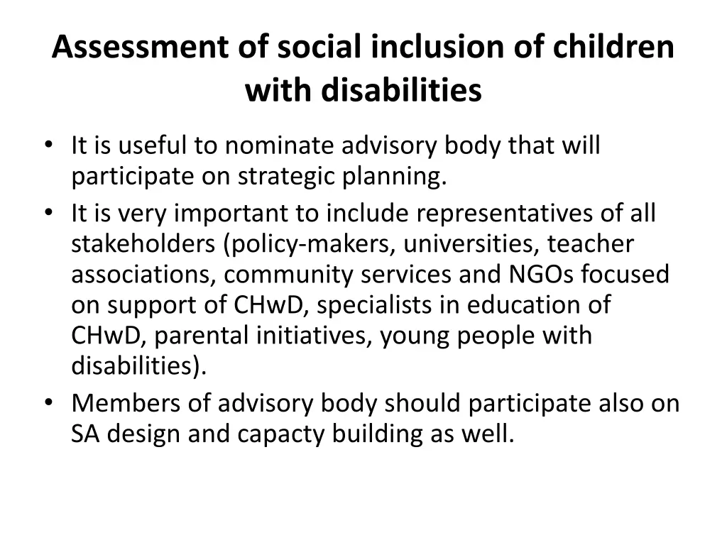 assessment of social inclusion of children with 2