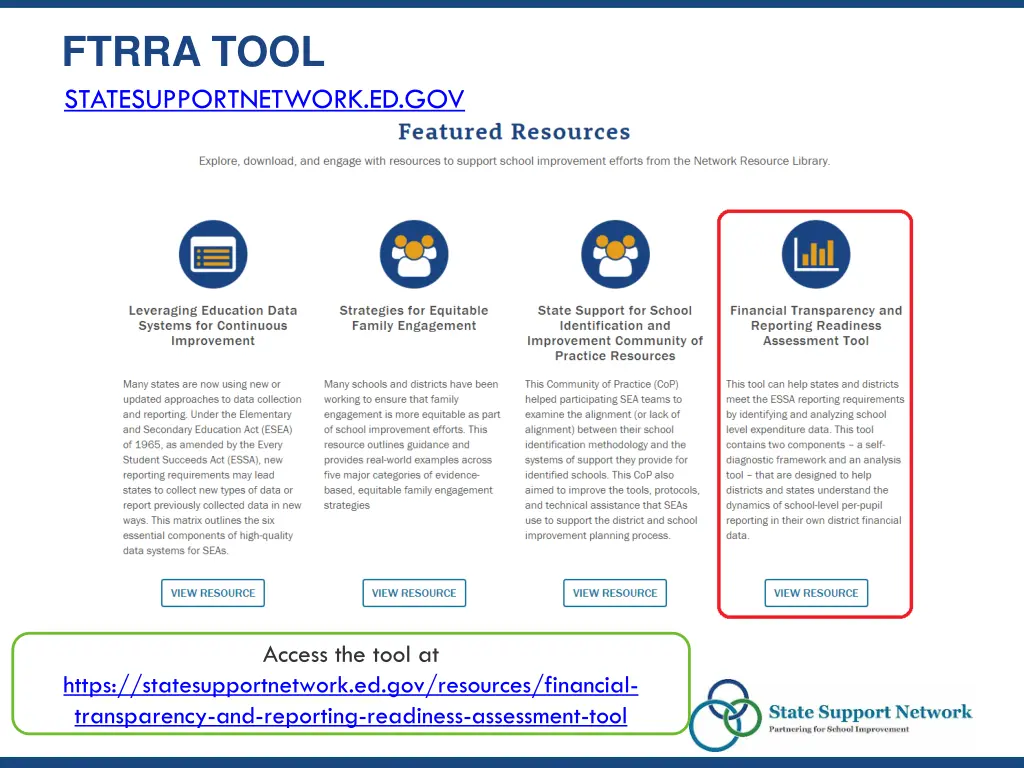 ftrra tool statesupportnetwork ed gov