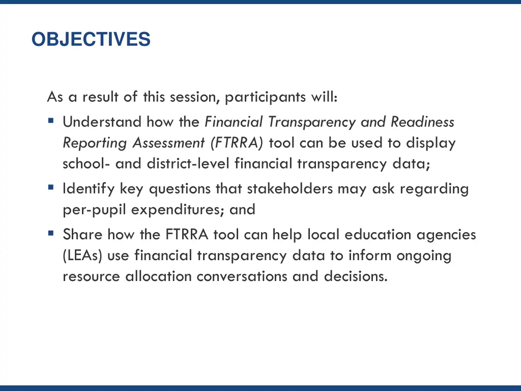 objectives