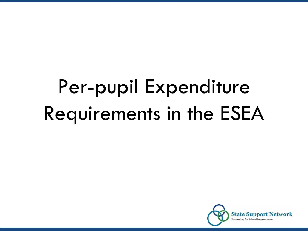 per pupil expenditure requirements in the esea